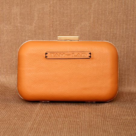 Handmade Peach Clutches Leather Polished Refined Radiant